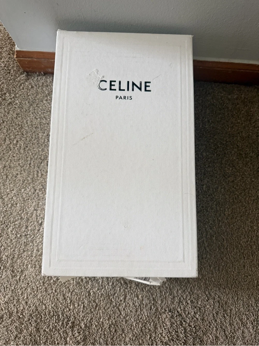 Celine White Leather Low-Top Sneaker with Perforated Logo